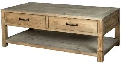 Langley Reclaimed Pine 2 Drawer Coffee Table image