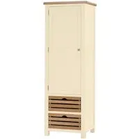 Lundy 1 Door Larder Unit - Ivory, Oak