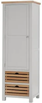 Lundy 1 Door Larder Unit - Moon Grey, Oak