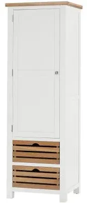 Lundy 1 Door Larder Unit - White, Oak