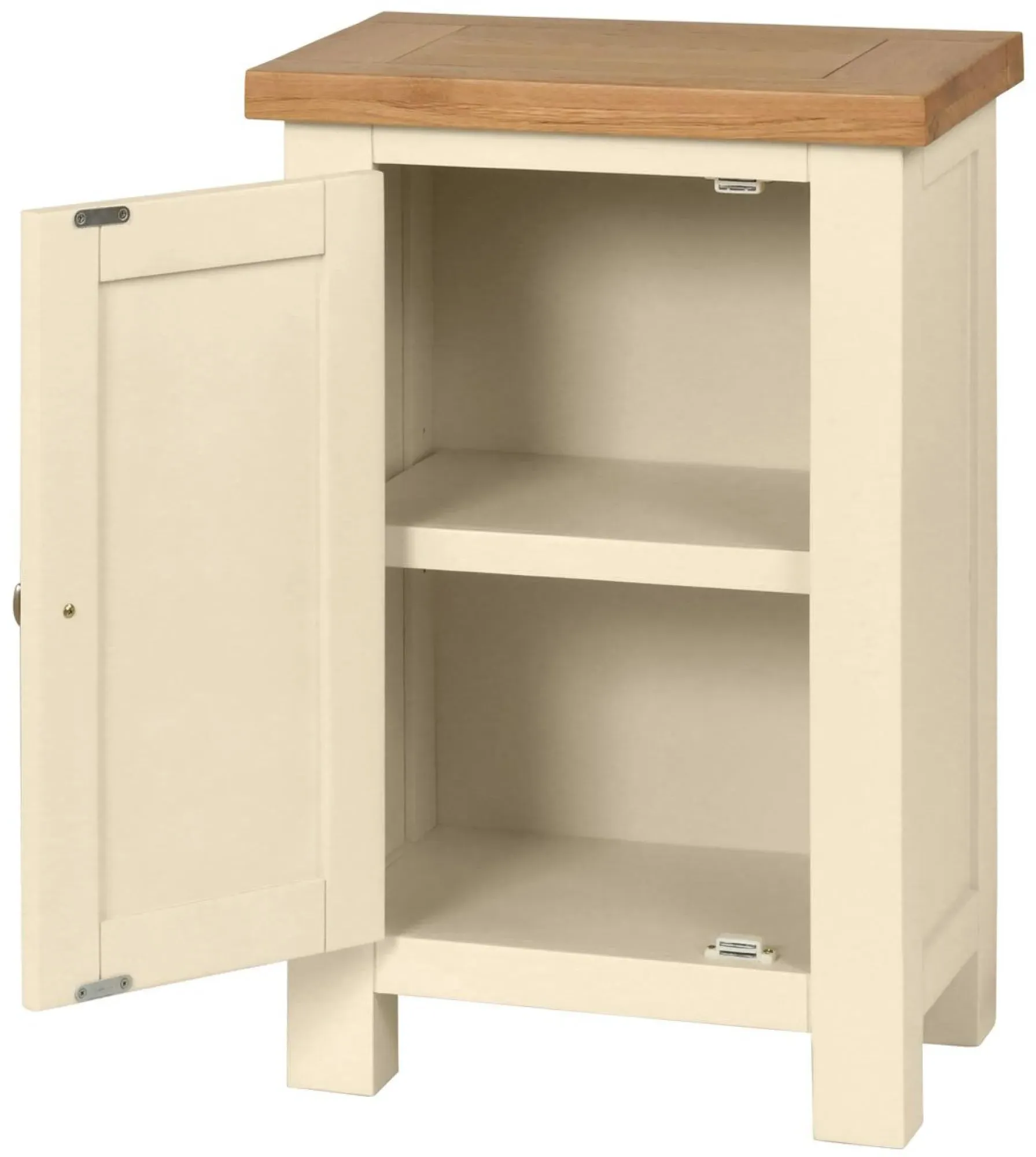 Lundy 1 Door Small Hall Cabinet - Ivory, Oak