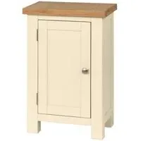 Lundy 1 Door Small Hall Cabinet - Ivory, Oak