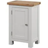 Lundy 1 Door Small Hall Cabinet - Moon Grey, Oak