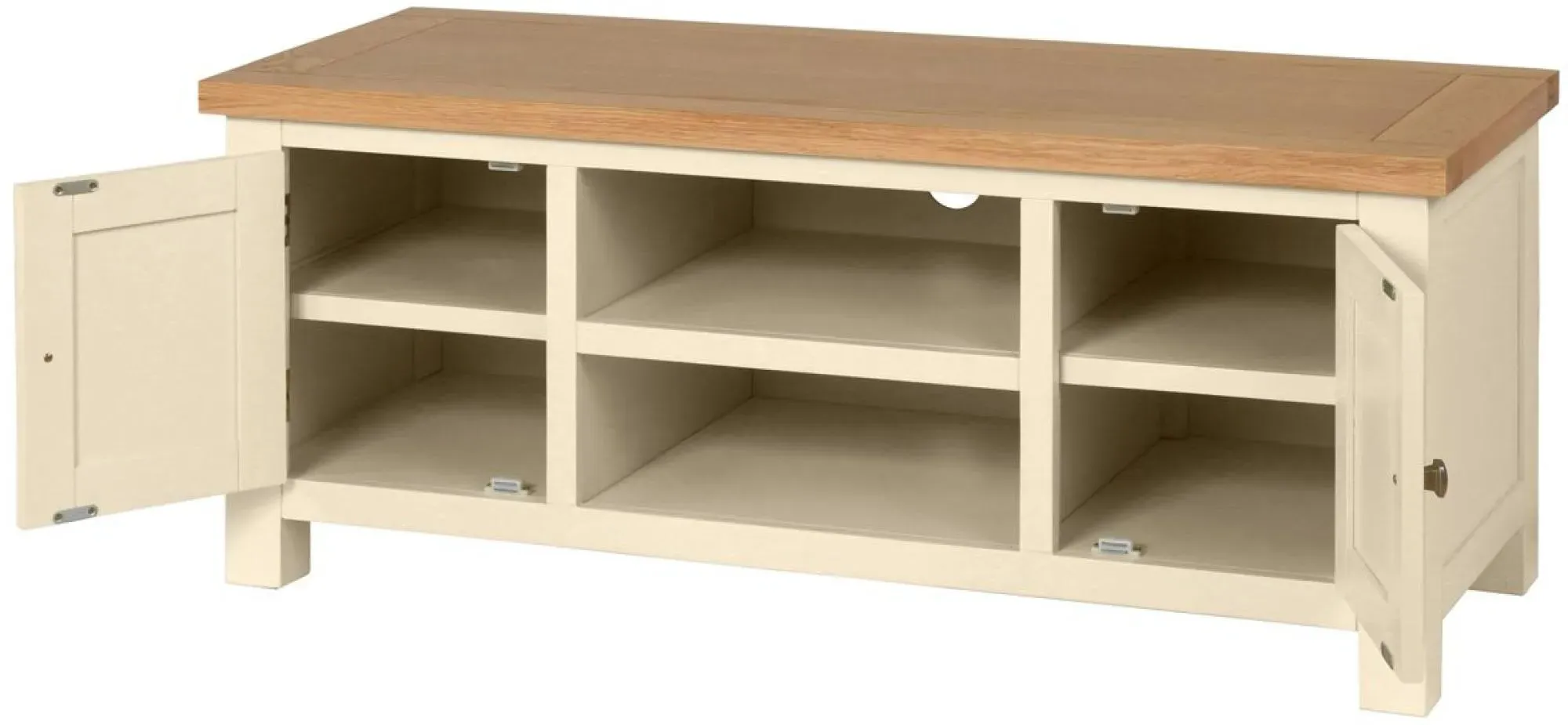 Lundy 120cm Large TV Unit - Ivory, Oak