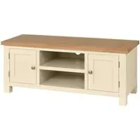Lundy 120cm Large TV Unit - Ivory, Oak