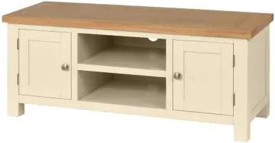 Lundy 120cm Large TV Unit - Ivory, Oak image