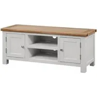 Lundy 120cm Large TV Unit - Moon Grey, Oak