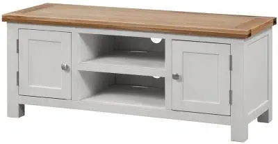 Lundy 120cm Large TV Unit - Moon Grey, Oak