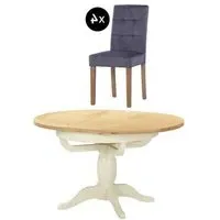 Lundy 2-4 Seater Oval Extending Dining Set - Ivory