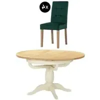 Lundy 2-4 Seater Oval Extending Dining Set - Ivory