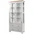 Lundy 2 Door Display Cabinet - Moon Grey, Oak