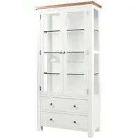 Lundy 2 Door Display Cabinet - White, Oak