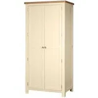 Lundy 2 Door Wardrobe - Ivory, Oak