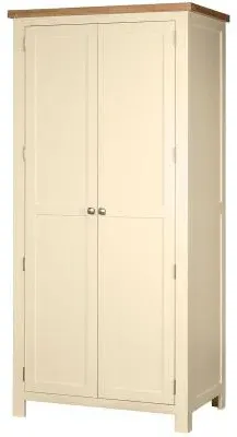 Lundy 2 Door Wardrobe - Ivory, Oak image