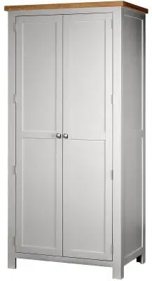 Lundy 2 Door Wardrobe - Moon Grey, Oak