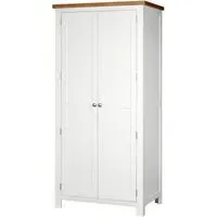 Lundy 2 Door Wardrobe - White, Oak