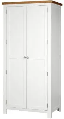 Lundy 2 Door Wardrobe - White, Oak