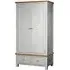 Lundy 2 Door Wardrobe with Drawers - Moon Grey, Oak