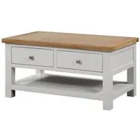 Lundy 2 Drawer Coffee Table - Moon Grey