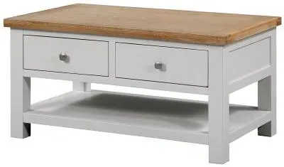Lundy 2 Drawer Coffee Table - Moon Grey