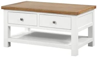 Lundy 2 Drawer Coffee Table - White