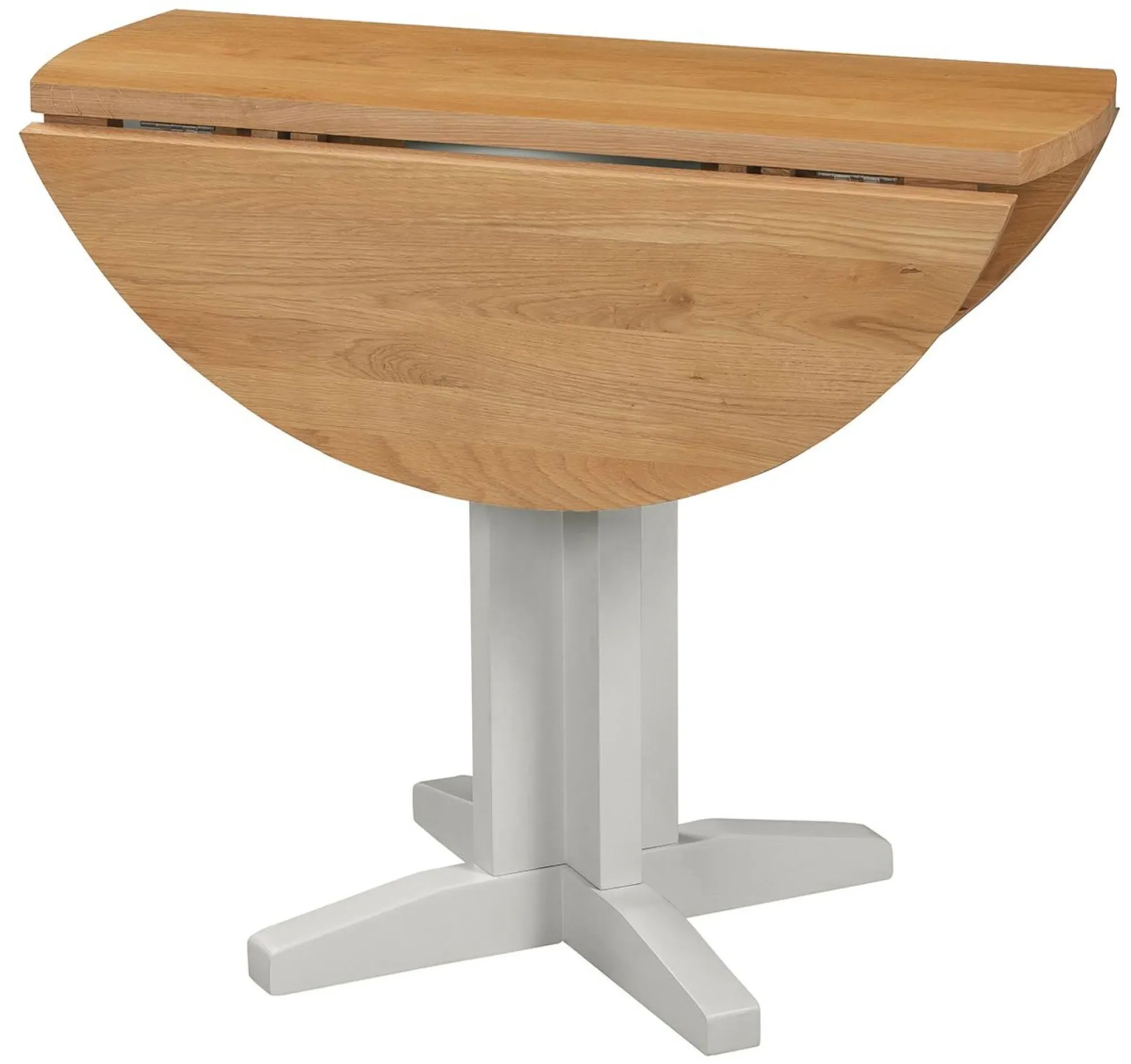 Lundy 2-Seater Round Drop Leaf Dining Table - Grey