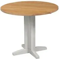 Lundy 2-Seater Round Drop Leaf Dining Table - Grey