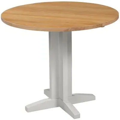Lundy 2-Seater Round Drop Leaf Dining Table - Grey