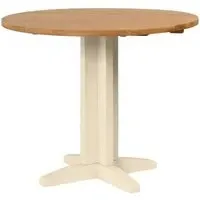 Lundy 2-Seater Round Drop Leaf Dining Table - Ivory