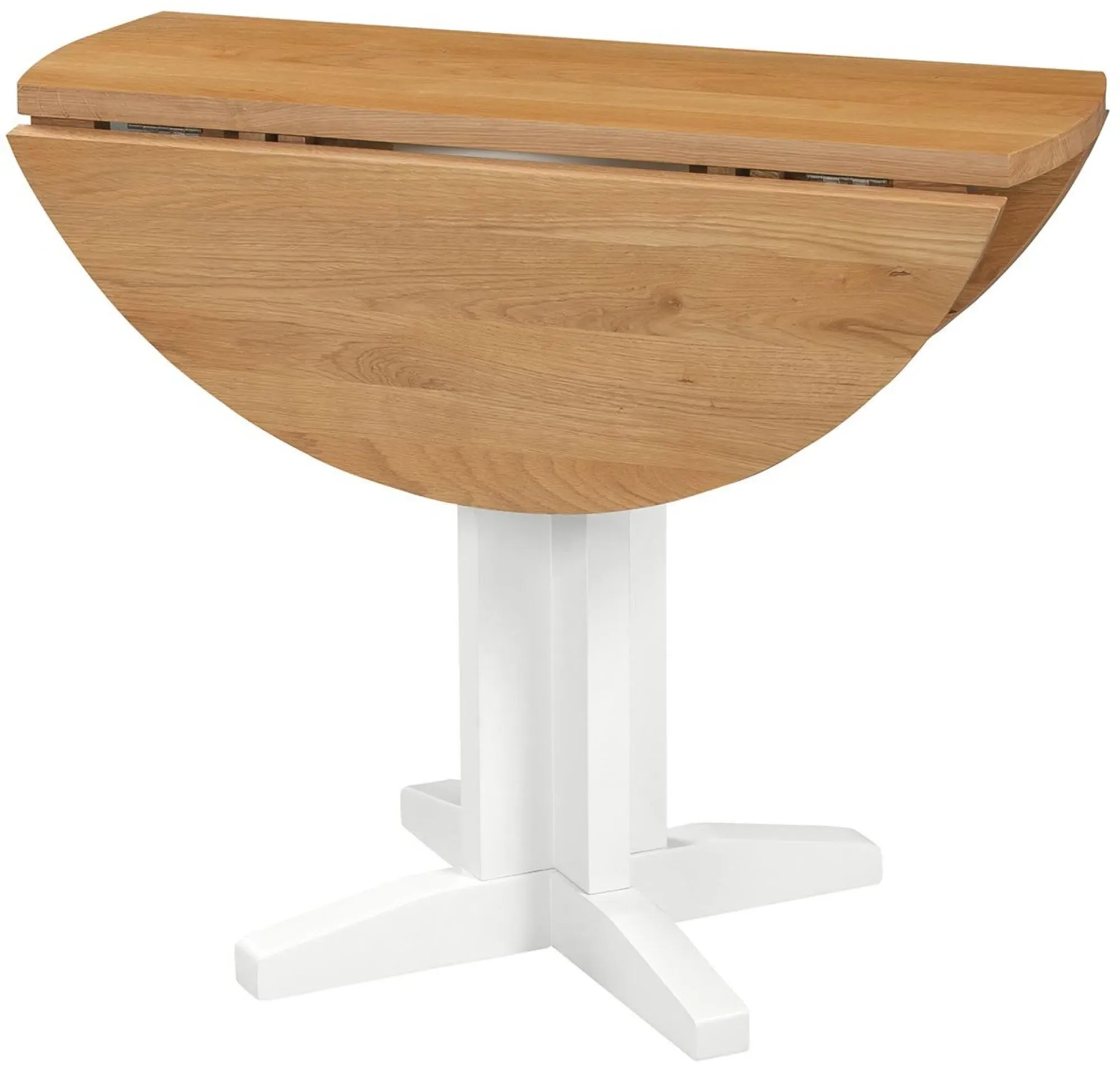 Lundy 2-Seater Round Drop Leaf Dining Table - White