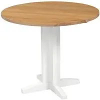 Lundy 2-Seater Round Drop Leaf Dining Table - White