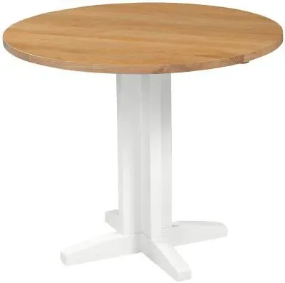Lundy 2-Seater Round Drop Leaf Dining Table - White