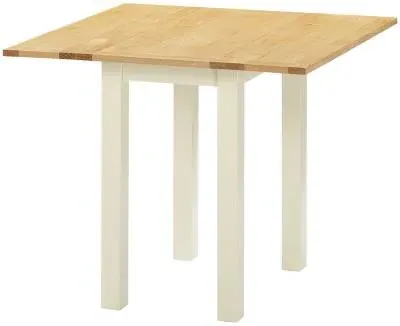 Lundy 2-Seater Square Drop Leaf Dining Table - Ivory image