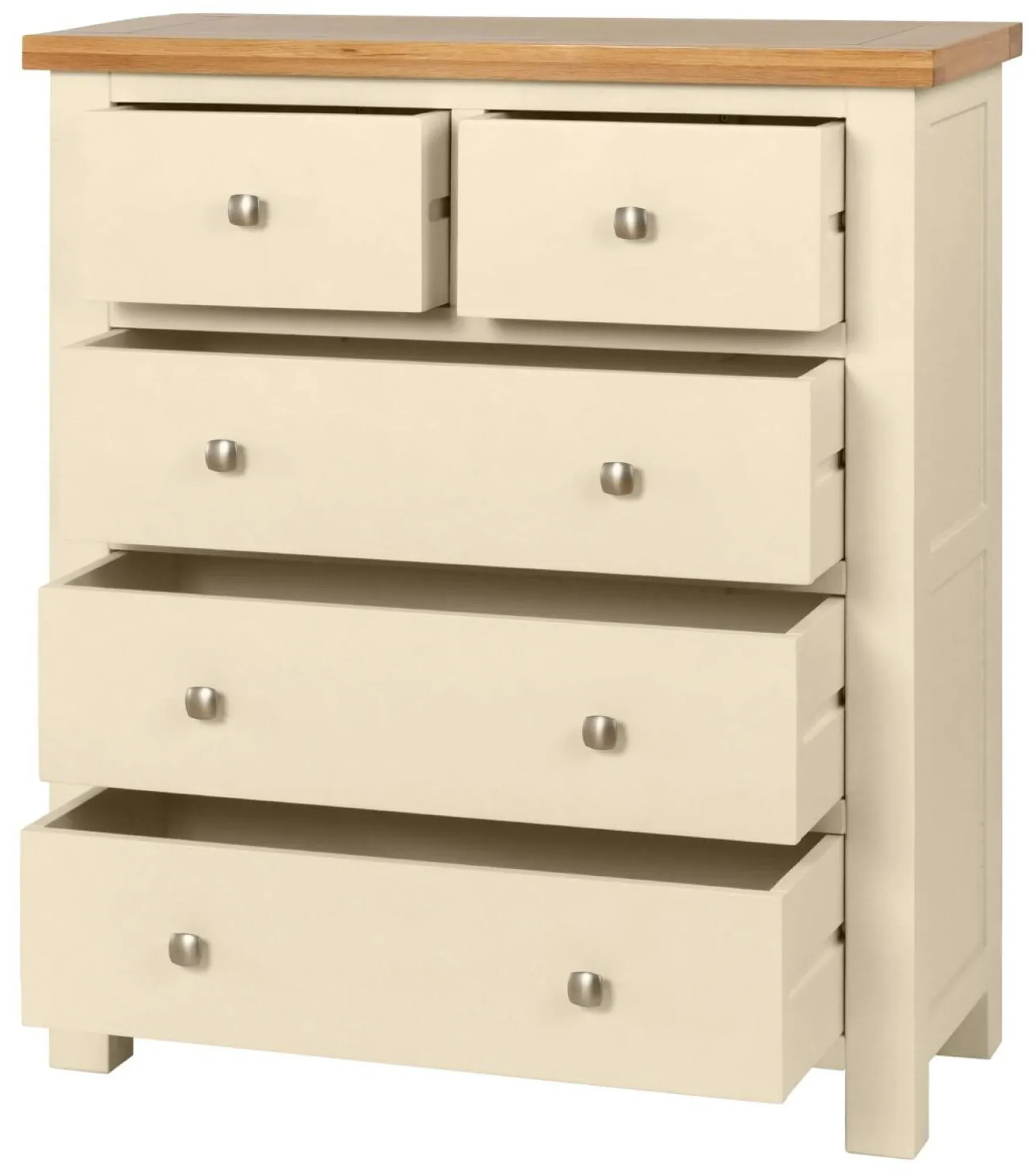 Lundy 2+3 Drawer Chest - Ivory, Oak