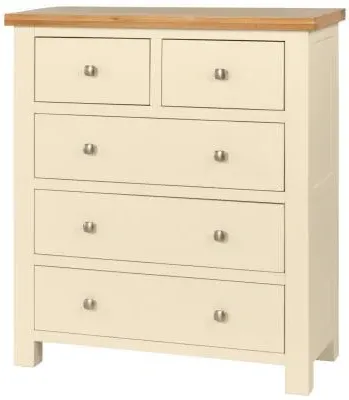 Lundy 2+3 Drawer Chest - Ivory, Oak image