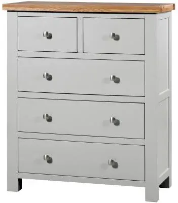 Lundy 2+3 Drawer Chest - Moon Grey, Oak