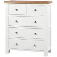 Lundy 2+3 Drawer Chest - White, Oak