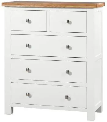 Lundy 2+3 Drawer Chest - White, Oak