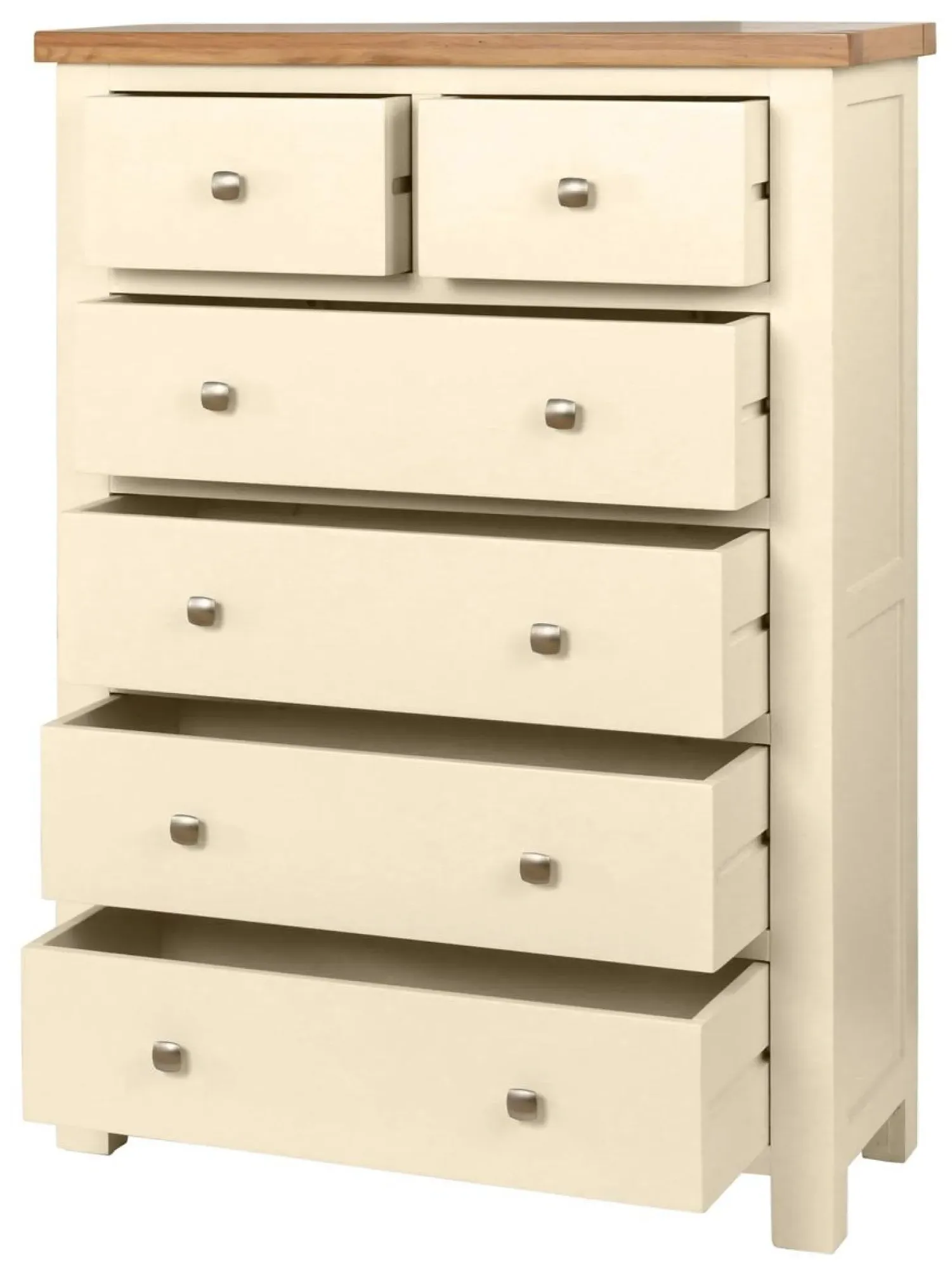 Lundy 2+4 Drawer Chest - Ivory, Oak