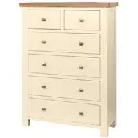 Lundy 2+4 Drawer Chest - Ivory, Oak