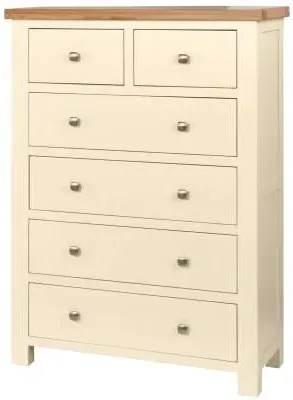 Lundy 2+4 Drawer Chest - Ivory, Oak image