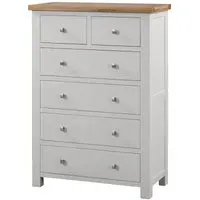 Lundy 2+4 Drawer Chest - Moon Grey, Oak