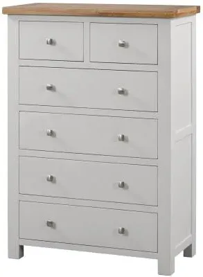 Lundy 2+4 Drawer Chest - Moon Grey, Oak