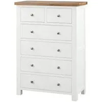 Lundy 2+4 Drawer Chest - White, Oak