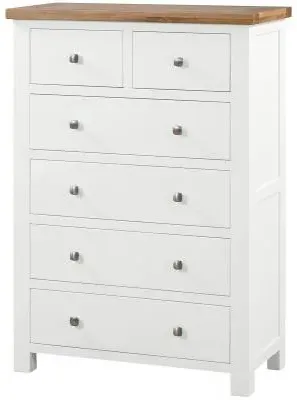 Lundy 2+4 Drawer Chest - White, Oak