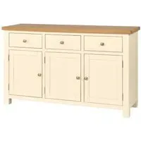 Lundy 3 Door Sideboard - Ivory, Oak