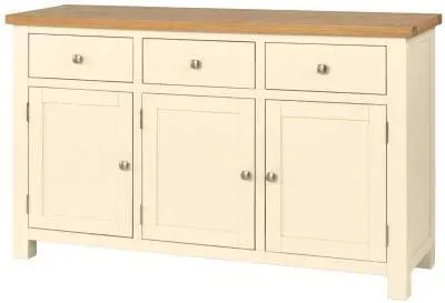 Lundy 3 Door Sideboard - Ivory, Oak image