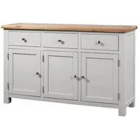 Lundy 3 Door Sideboard - Moon Grey, Oak