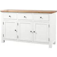Lundy 3 Door Sideboard - White, Oak