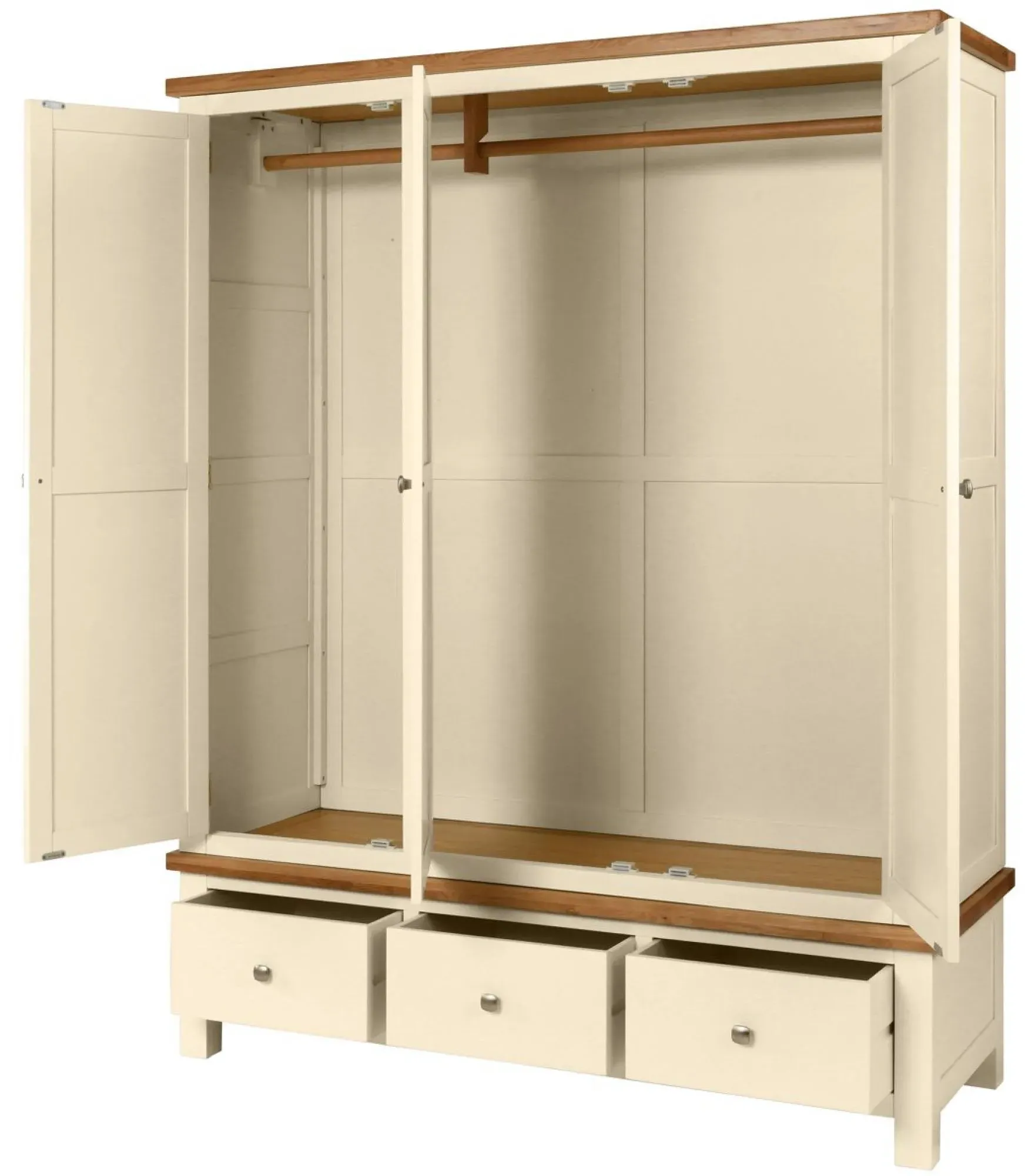 Lundy 3 Door Triple Wardrobe - Ivory